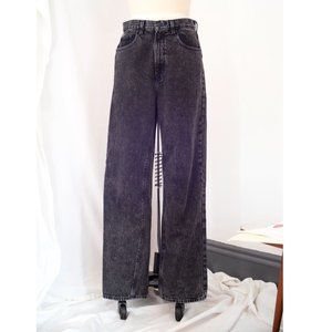 BDG | Black Acid Wash Wide Leg Baggy High Rise Grunge Thick Denim Jeans